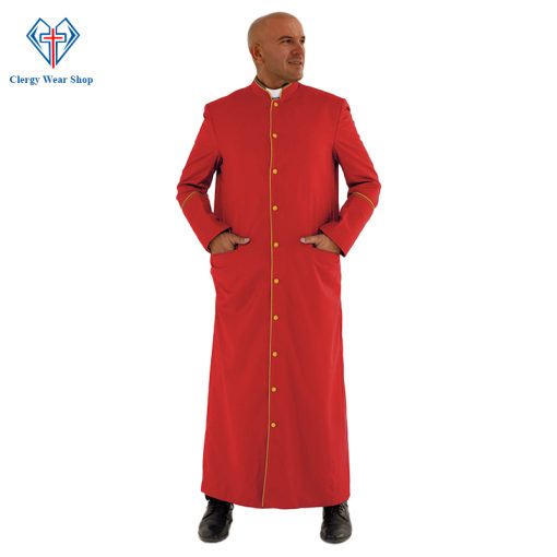 Holy Red Clergy Robe with Golden Trim