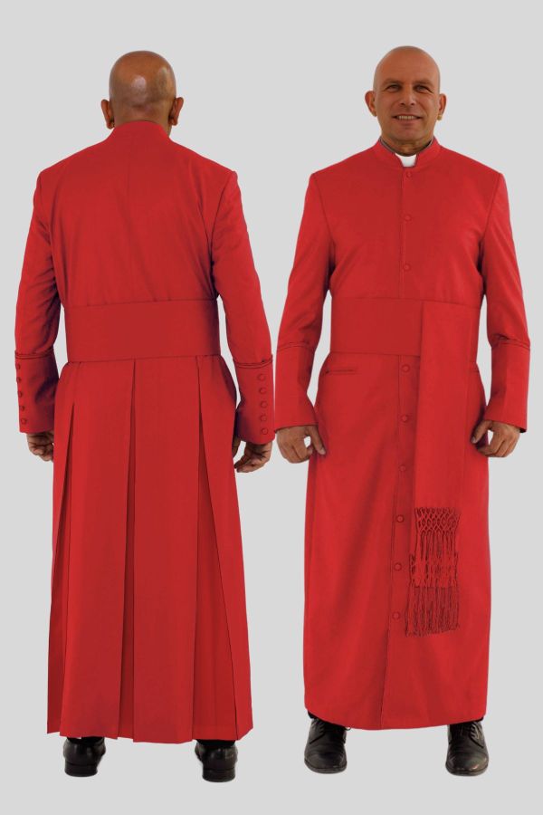 Luxurious Red Clergy Robe with Three Backpleats