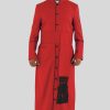 Majestic Red Clergy Robe with Black Trim & Three Backpleats