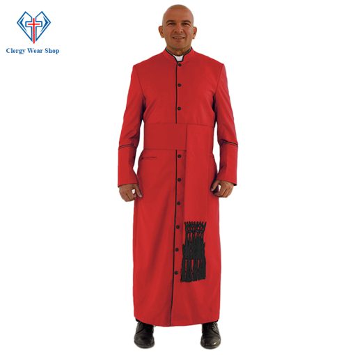 Majestic Red Clergy Robe with Black Trim for Solemn Ceremonies (3)