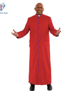 Noble Red Clergy Robe with Royal Blue Trim