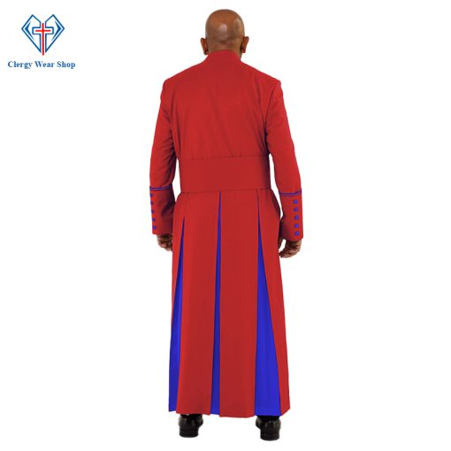 Noble Red Clergy Robe with Royal Blue Trim