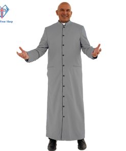 Premium Gray Clergy Robe with Eye-Catching Black Trim