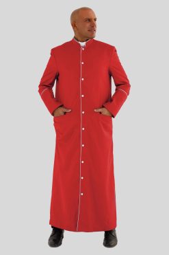 Sacred Red Clergy Robe with White Trim & Three Backpleats