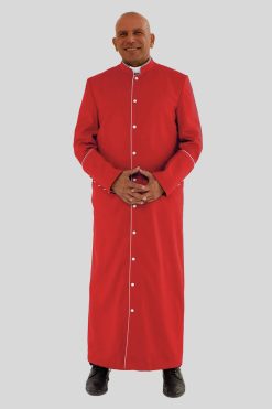 Sacred Red Clergy Robe with White Trim & Three Backpleats