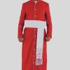 Sacred Red Clergy Robe with White Trim & Three Backpleats