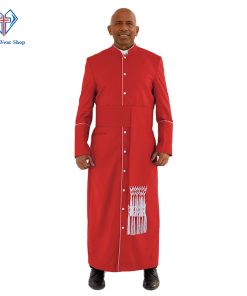 Sacred Red Clergy Robe with White Trim