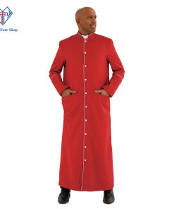 Sacred Red Clergy Robe with White Trim