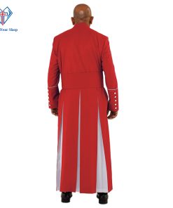 Sacred Red Clergy Robe with White Trim