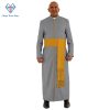 Stylish Gray Clergy Robe with Golden Trim - Clergy Wear Shop ™