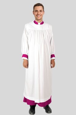 White Rochet with Red Purple Cassock