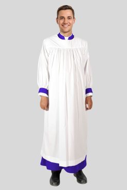 White Rochet with Royal Blue Cuff