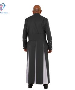 Classy Black Clergy Robe with White Trim