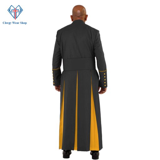 Divine Black Clergy Robe with Gold Trim