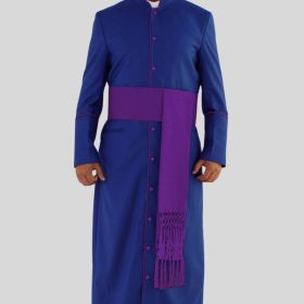 Royal Blue Clergy Robe with Roman Purple Trim