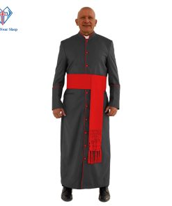 Holy Black Clergy Robe with Red Trim