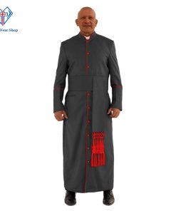 Holy Black Clergy Robe with Red Trim