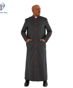 Holy Black Clergy Robe with Red Trim