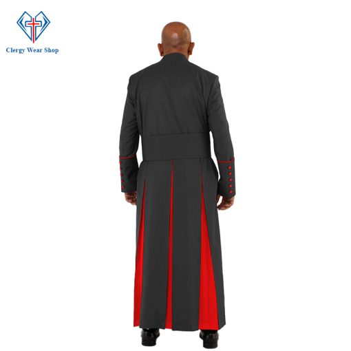 Holy Black Clergy Robe with Red Trim