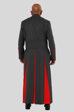 Holy Men’s Clergy Robe with Red Trim and Triple Back Pleats