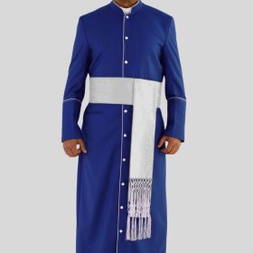 Royal Blue Clergy Robe with White Trim
