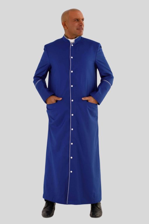 Royal Blue Clergy Robe with White Trim - Image 6