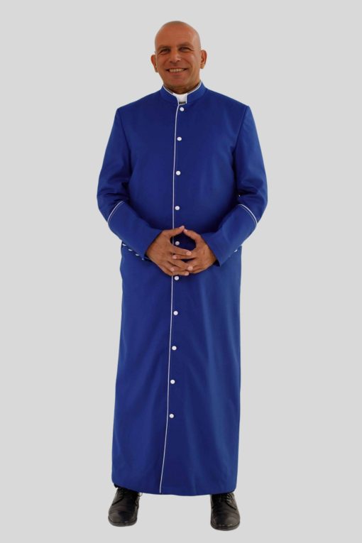 Royal Blue Clergy Robe with White Trim - Image 7
