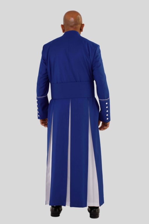 Royal Blue Clergy Robe with White Trim - Image 8