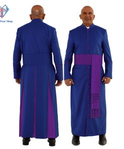 Royal Blue Clergy Robe with Roman Purple Trim