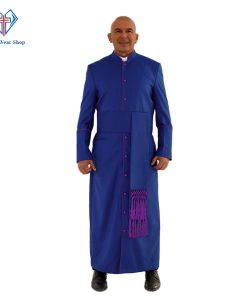 Royal Blue Clergy Robe with Roman Purple Trim