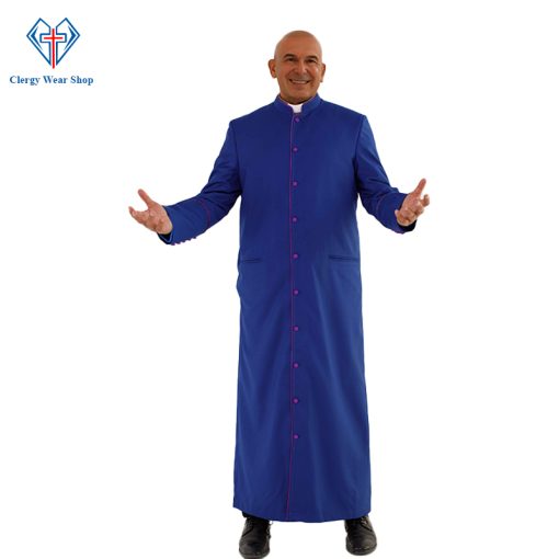 Royal Blue Clergy Robe with Roman Purple Trim