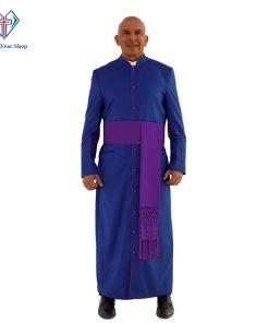 Royal Blue Clergy Robe with Roman Purple Trim