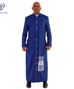 Royal Blue Clergy Robe with White Trim