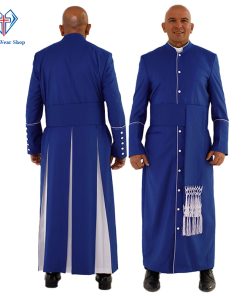 Royal Blue Clergy Robe with White Trim