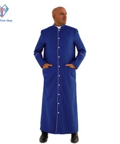 Royal Blue Clergy Robe with White Trim