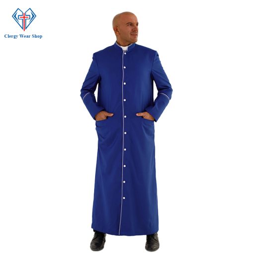 Royal Blue Clergy Robe with White Trim