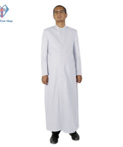 White Clerical Cassock for Religious Services