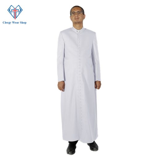 White Clerical Cassock for Religious Services