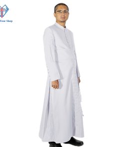 White Clerical Cassock for Religious Services