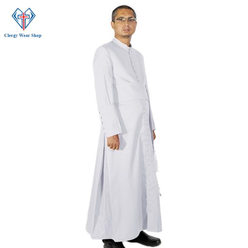 White Clerical Cassock for Religious Services