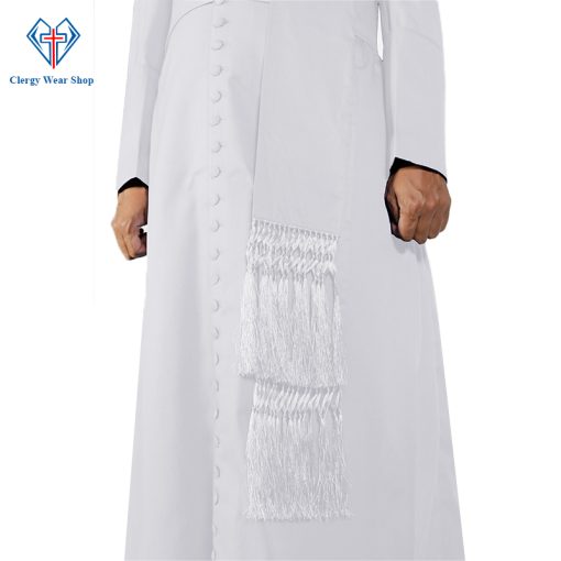 White Clerical Cassock for Religious Services