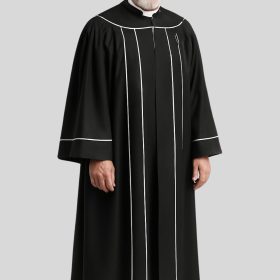 Black Minister’s Pulpit Robe for Formal Occasions