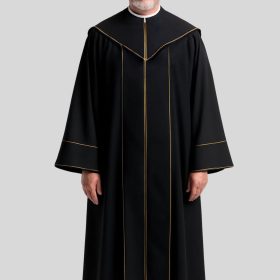Men's Black Pulpit Robe Perfect for Worship