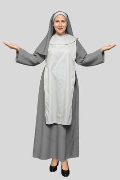 Classic Gray Nuns Habit for Women in Religious Wear