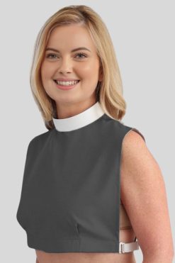 Ladies Neckband Clergy Bib with Comfortable Fit black