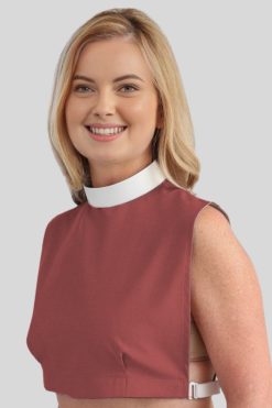 Ladies Neckband Clergy Bib with Comfortable Fit Brown