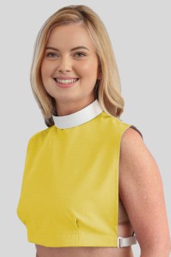 Ladies Neckband Clergy Bib with Comfortable Fit Golden