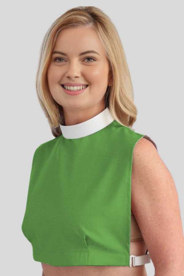 Ladies Neckband Clergy Bib with Comfortable Fit Green