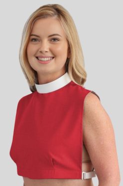 Ladies Neckband Clergy Bib with Comfortable Fit Red