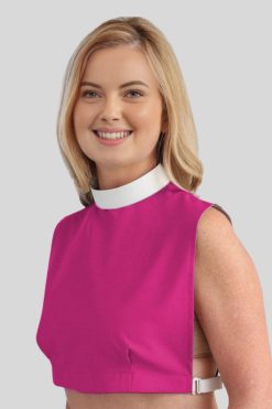 Ladies Neckband Clergy Bib with Comfortable Fit Red Purple